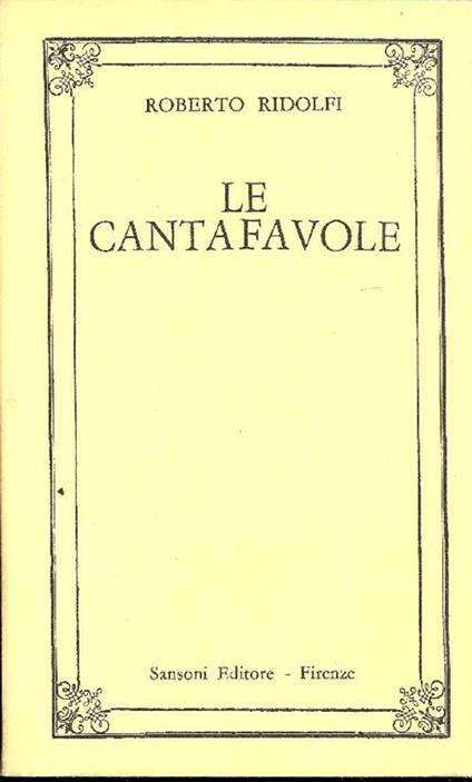 Le cantafavole - Roberto Ridolfi - copertina