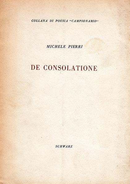 De consolatione - Michele Pierri - copertina