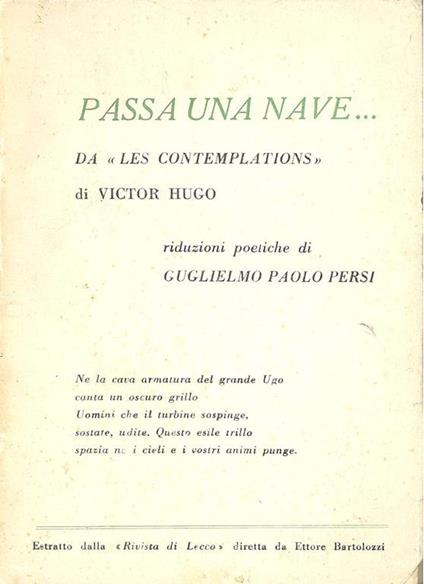 Passa una nave - Victor Hugo - copertina