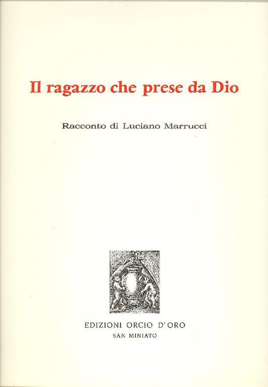 Il ragazzo che prese da Dio - Luciano Marrucci - copertina