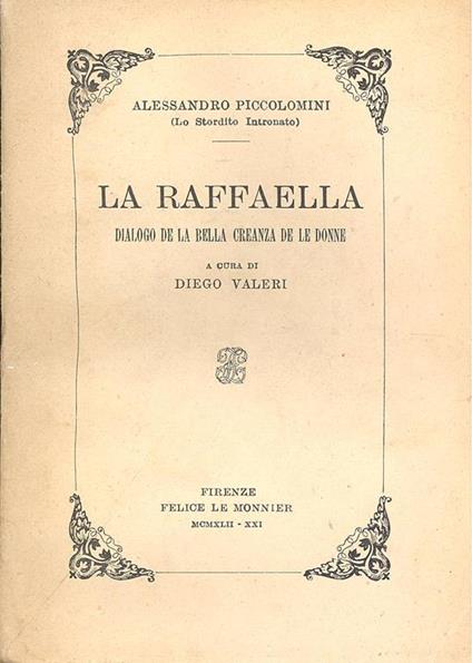La Raffaella. Dialogo de la bella creanza de le donne - Alessandro Piccolomini - copertina