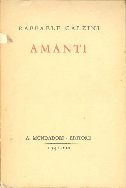Amanti - Raffaele Calzini - copertina