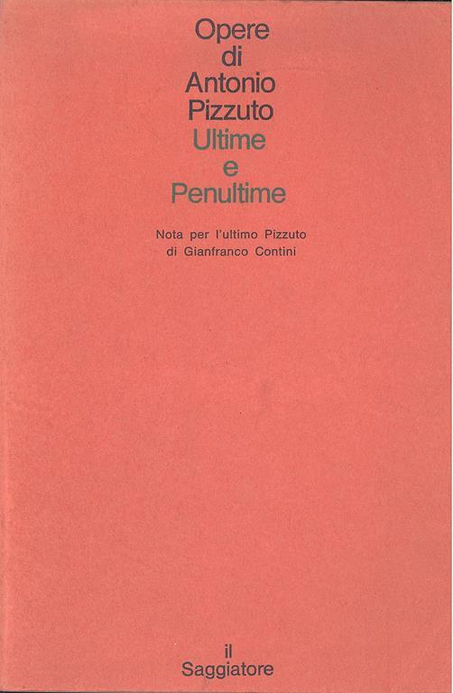 Ultime e penultime - Antonio Pizzuto - copertina