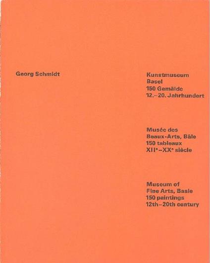 Kunstmuseum Basel - Georg Schmidt - copertina