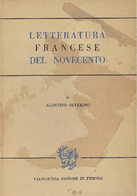 Letteratura francese del Novecento - Agostino Severino - copertina