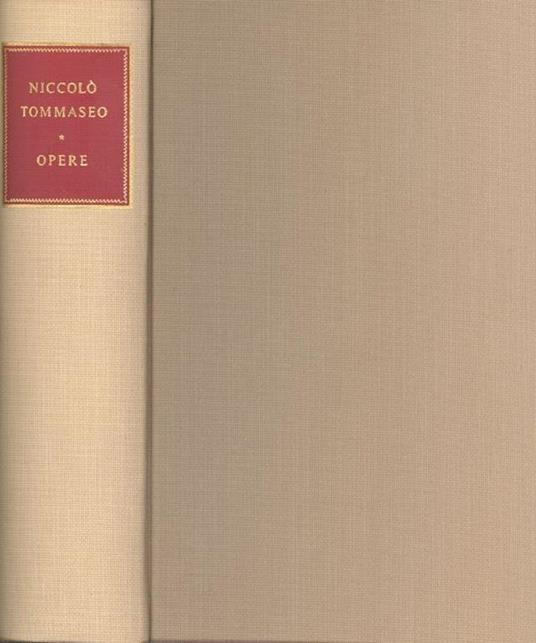 Opere - Niccolò Tommaseo - copertina