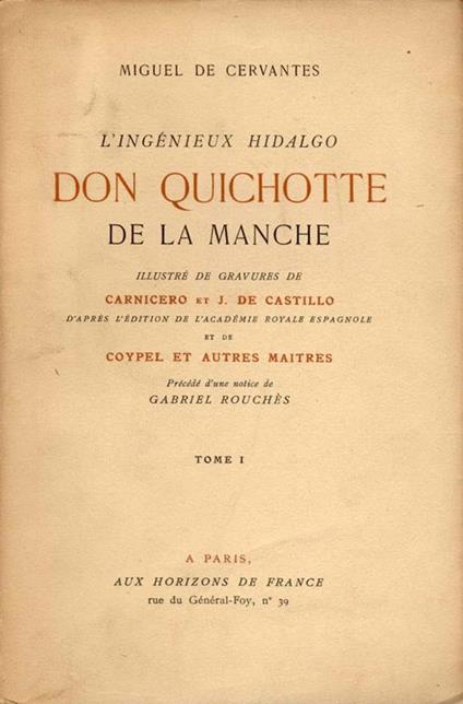 L' Ingénieux Hidalgo Don Quichotte de la Manche - Miguel de Cervantes - copertina