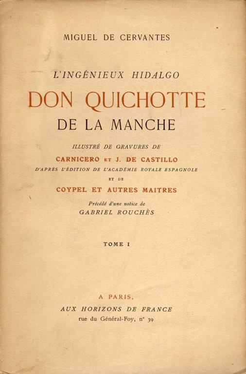 L' Ingénieux Hidalgo Don Quichotte de la Manche - Miguel de Cervantes - copertina
