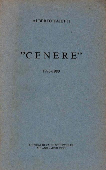 Cenerè' 1978-1980 - Alberto Faietti - copertina