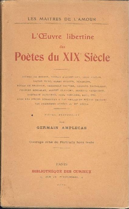 L' oeuvre libertine des poètes du XIX siècle - Germain Amplecas - copertina