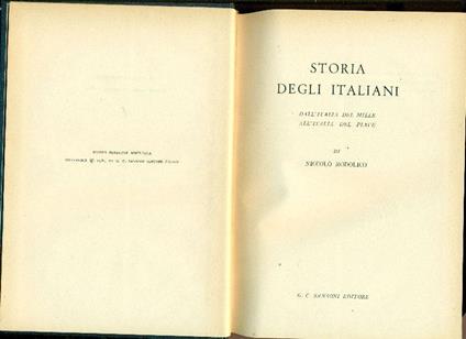 Storia degli italiani (Dall'Italia del mille all'Italia del Piave) - Niccolò Rodolico - copertina