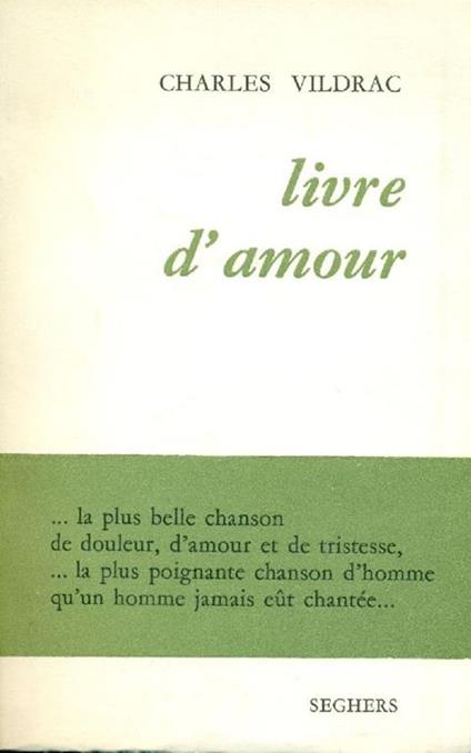 Livre d'amour - Charles Vildrac - copertina