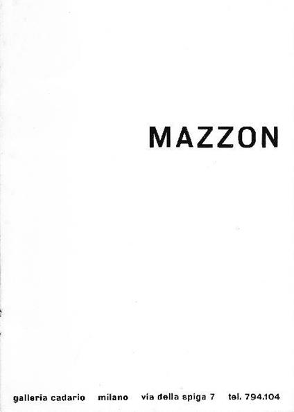 Mazzon - Galliano Mazzon - copertina