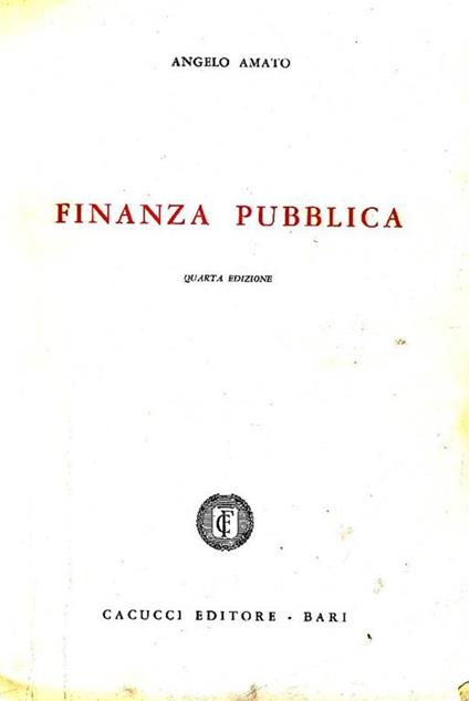 Finanza pubblica - Angelo Amato - copertina
