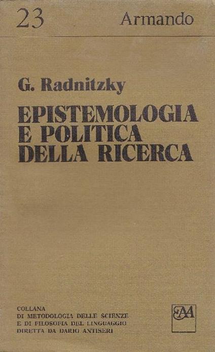 Epistemologia e politica della ricerca - Gérard Radnitzky - copertina