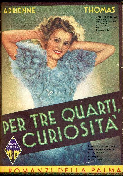 Per tre quarti, curiosità - Adrienne Thomas - copertina
