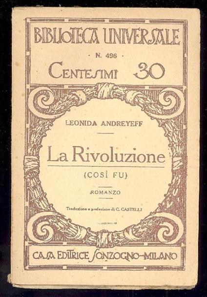 La Rivoluzione (così fu) - Leonid Andreev - copertina