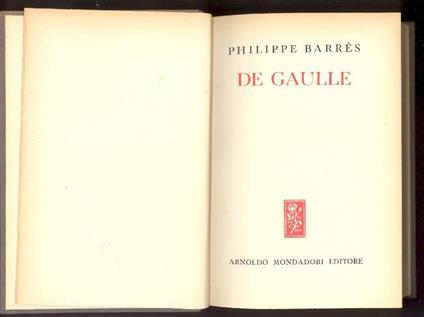Charles De Gaulle - Philippe Barrès - copertina