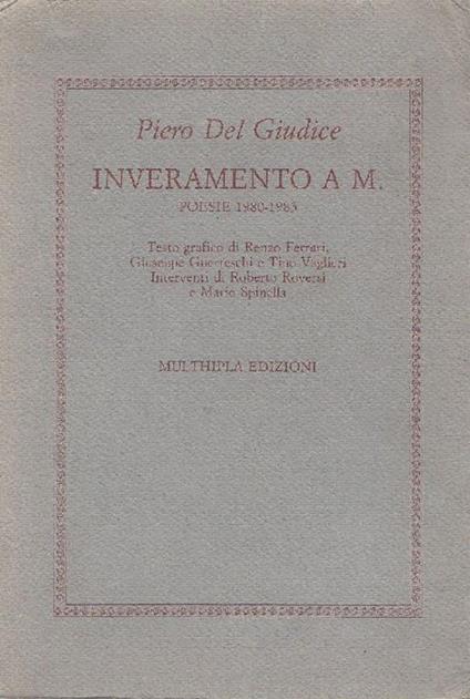 Inveramento a M. Poesie 1980-1983 - Piero Del Giudice - copertina