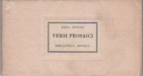 Versi prosaici - Ezra Pound - copertina