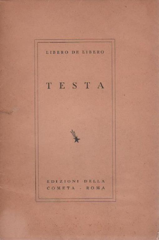 Testa - Libero De Libero - copertina