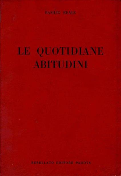 Le quotidiane abitudini - Basilio Reale - copertina