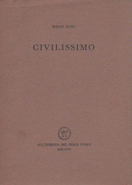 Civilissimo - Nelo Risi - copertina