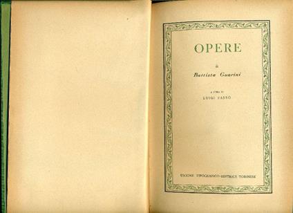 Opere - G. Battista Guarini - copertina