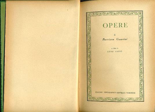 Opere - G. Battista Guarini - copertina