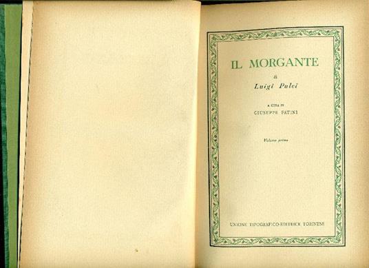 Il Morgante - Luigi Pulci - copertina