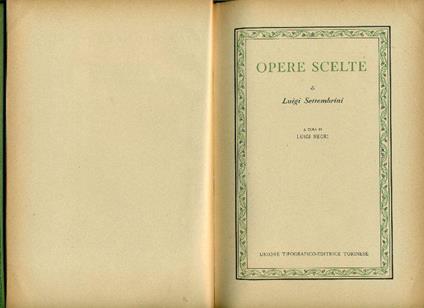 Opere scelte - Luigi Settembrini - copertina