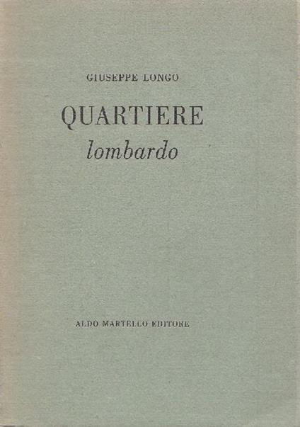 Quartiere lombardo - Giuseppe Longo - copertina