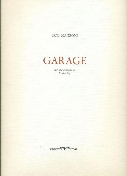 Garage - Ugo Manzoni - copertina