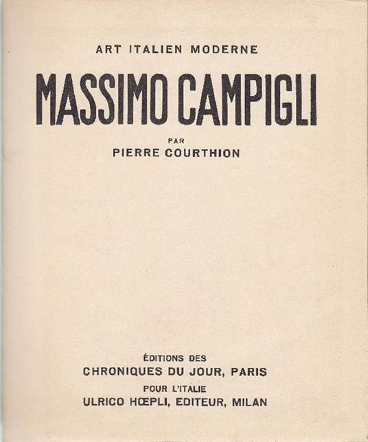 Massimo Campigli - Pierre Courthion - copertina