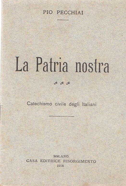 La Patria nostra - Pio Pecchiai - copertina