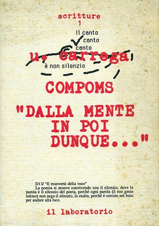 Compoms. ''Dalla mente in poi dunquè' - Ugo Carrega - copertina