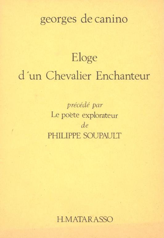 Eloge d'un Chevalier Enchanteur - Georges de Canino - copertina