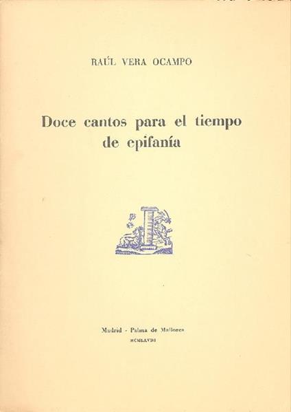 Doce cantos para el tiempo de epifanìa - Raul Vera Ocampo - copertina