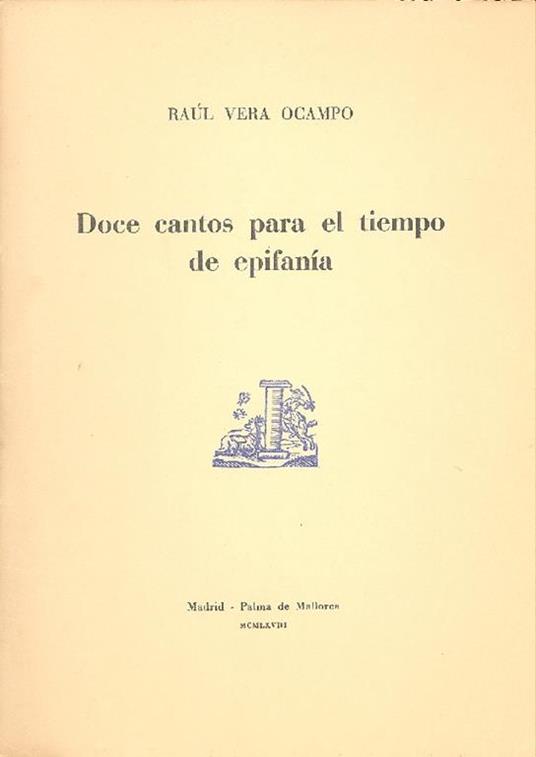 Doce cantos para el tiempo de epifanìa - Raul Vera Ocampo - copertina