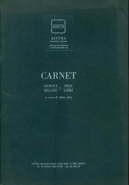 Carnet. Genova/Milano = Tele/Libri - Gino Gini - copertina
