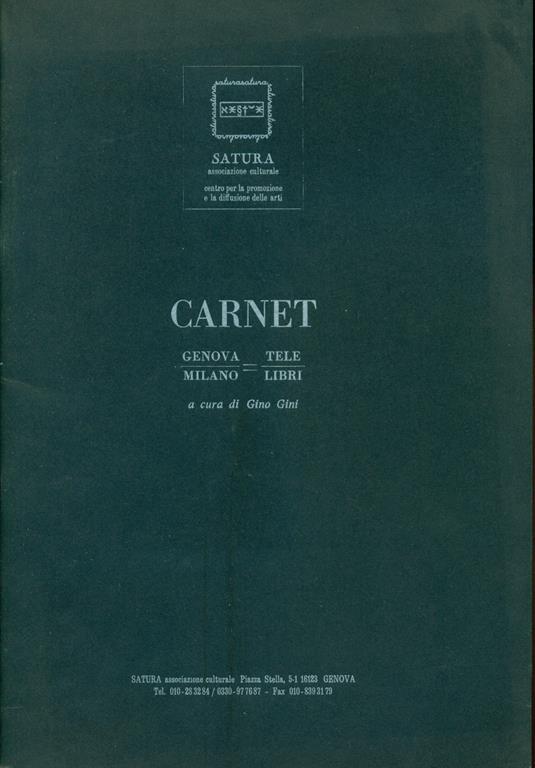 Carnet. Genova/Milano = Tele/Libri - Gino Gini - copertina