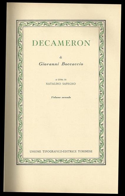 Decameron - Giovanni Boccaccio - copertina