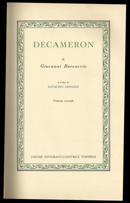 Decameron - Giovanni Boccaccio - copertina