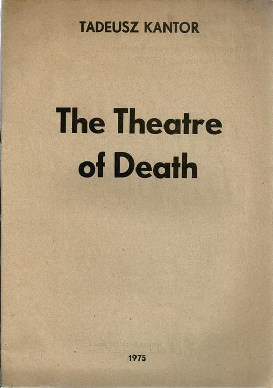 The Theatre of Death - Tadeusz Kantor - copertina