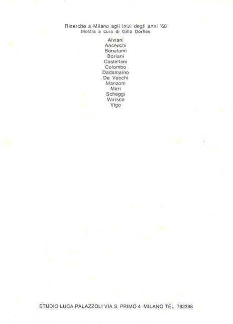 Ricerche a Milano agli inizi degli anni '60 - Gillo Dorfles - copertina