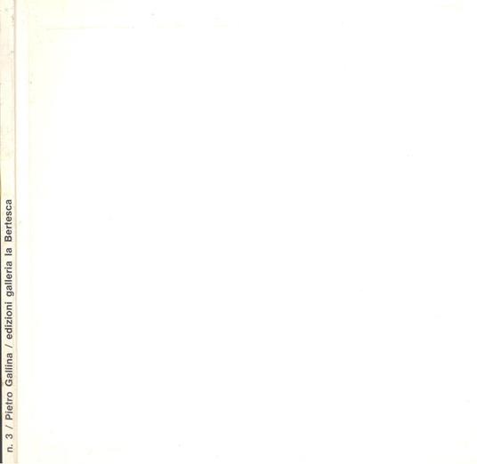 Pietro Gallina. Galleria La Bertesca 1967 - Pietro Gallina - copertina