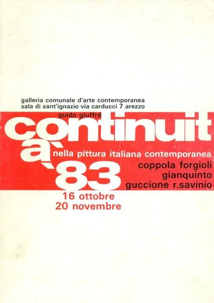 Continuità nella pittura italiana contemporanea. Coppola Forgioli Gianquinto Guccione Savinio - Guido Giuffré - copertina