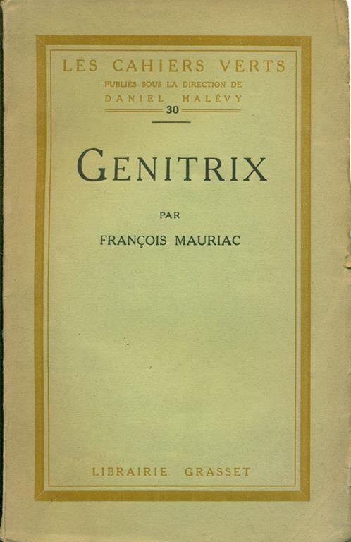 Genitrix - François Mauriac - copertina