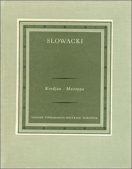 Kordjan. Mazeppa - Juliusz Slowacki - copertina