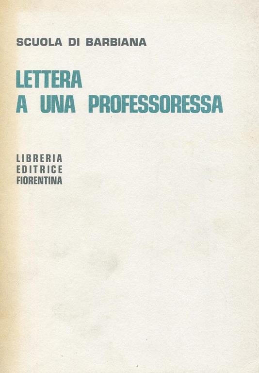 Lettera a una professoressa - Scuola di Barbiana - copertina